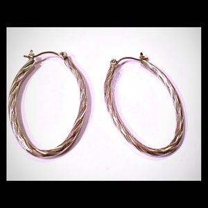 Sterling silver rope hoops